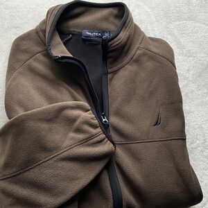 Nautica Men's Dark Brown Fleece Jacket